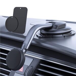 Sleek Black Magnetic Car Phone Holder